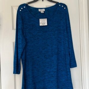 NWT Liz Claiborne Heather Blue Tunic Legging Friendly